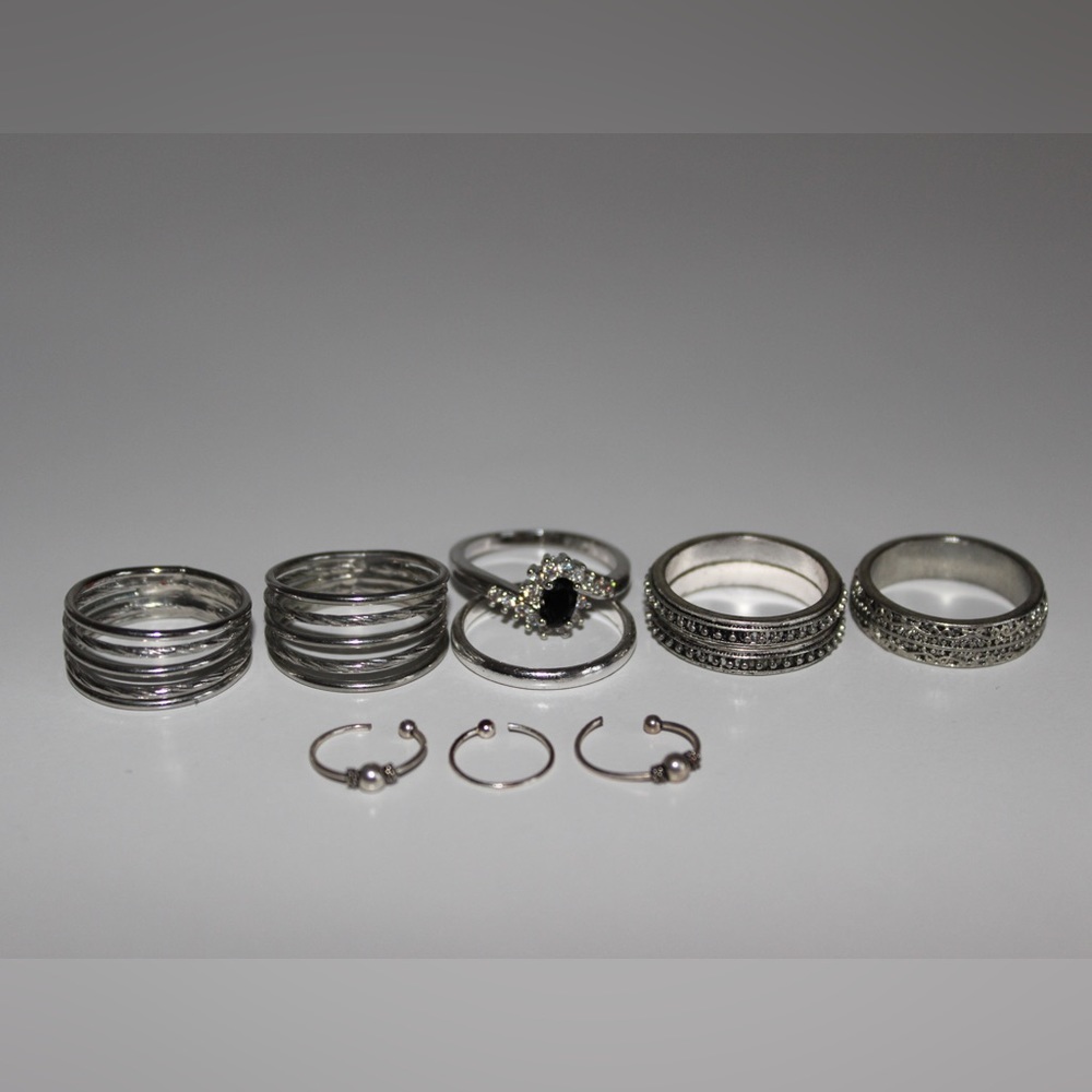 Set of Silver Rings
